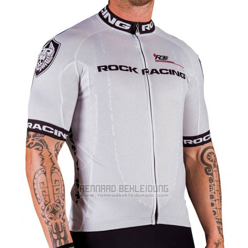2016 Fahrradbekleidung Rock Racing Silber Trikot Kurzarm und Tragerhose - zum Schließen ins Bild klicken
